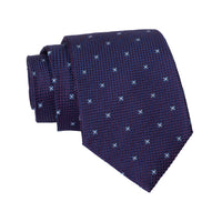 Purple & Light Blue Geometric Foulard Silk Tie