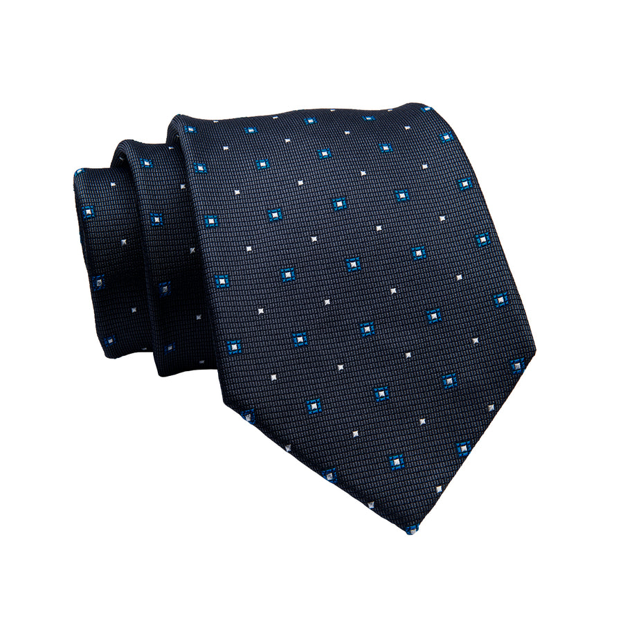 Shelton Abstract Silk Tie, Grey / Blue / Silver – The Dark Knot