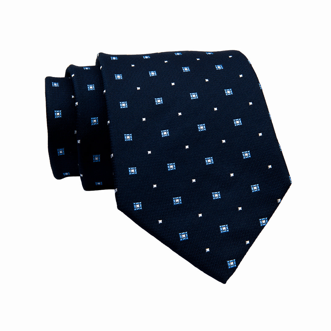Navy & Blue Foulard Silk Tie