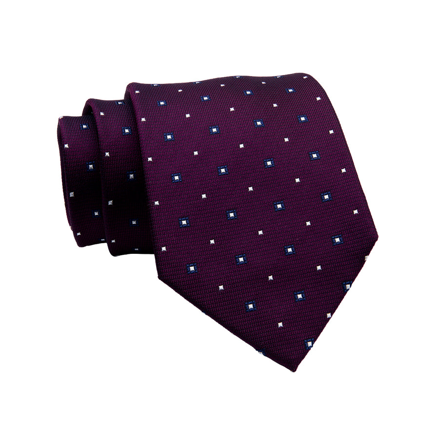 Shelton Abstract Silk Tie, Purple / Navy / Silver – The Dark Knot