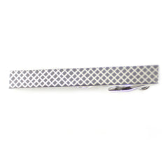 Silver Checkered Tie Bar