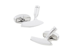Golf Club Rhodium Plated Cufflinks