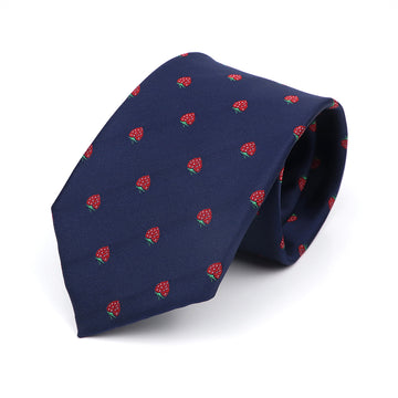 Navy Strawberries Tie