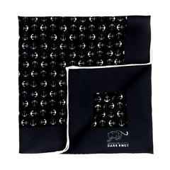 Black, White & Grey Anchor Silk Pocket Square