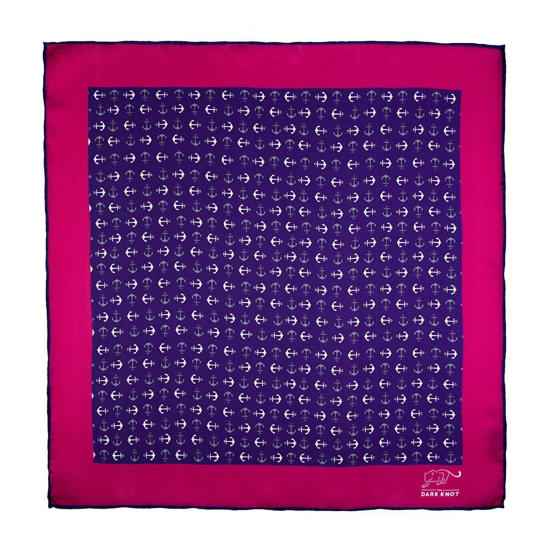 Purple, Grey & White Silk Pocket Square