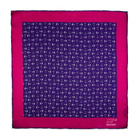 Purple, Grey & White Silk Pocket Square