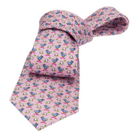 Pink Ducks w/ Egg Printed Silk Tie