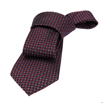 Burgundy and Blue Abstract Silk Tie