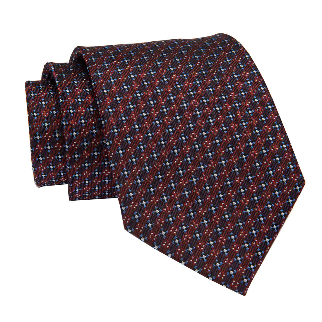 Red Silk Necktie Mens 100% Silk Tie With Red and Silver -  Denmark