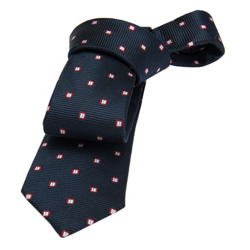 Navy Foulard Silk Tie