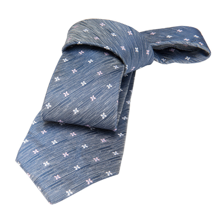 Bluish Grey Foulard Silk Tie