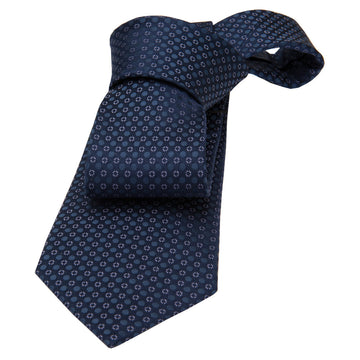 Navy and Lilac Dotted Silk Tie