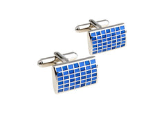 Blue & light blue enamel cufflinks