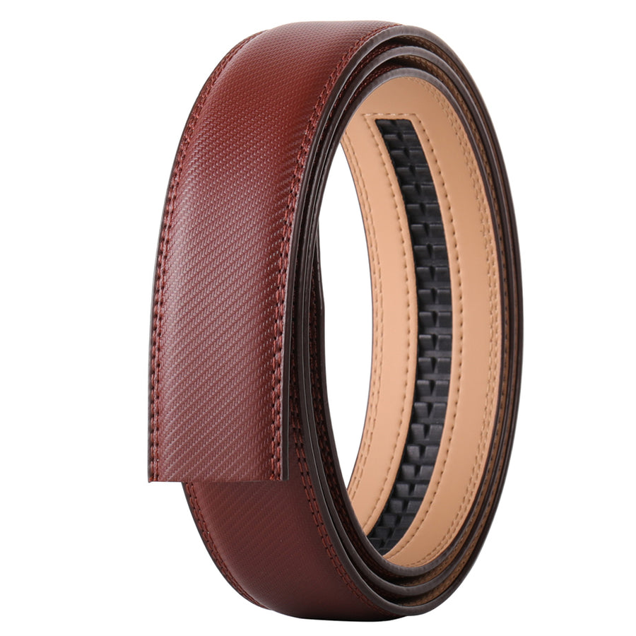 Walnut Brown Striped Leather Belt