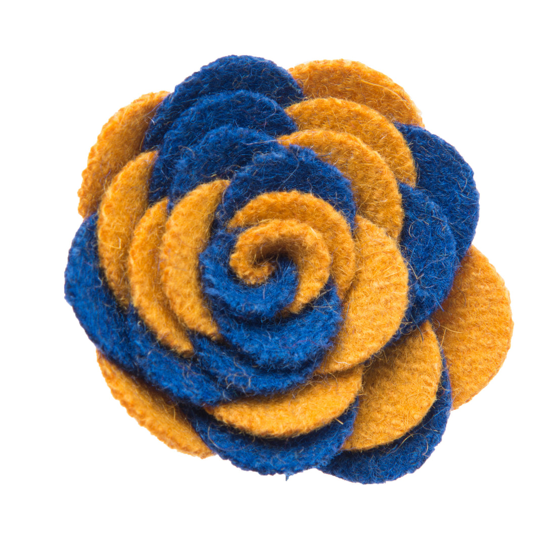 Blue and yellow lapel flower