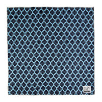 Light Blue, Navy & Grey Abstract Silk Pocket Square