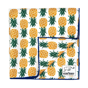 Pineapple Motif Silk Pocket Square