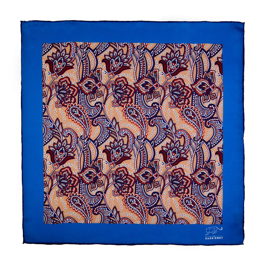 Westwood Paisley Silk Pocket Square, Gold / Orange / Blue – The Dark Knot