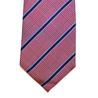Pink & Navy Striped Silk Tie