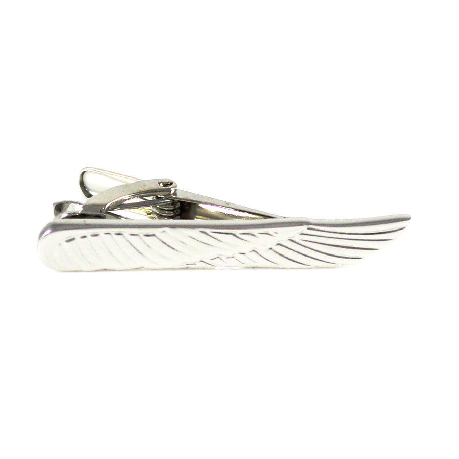 Silver wing tie bar