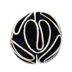 Black and white felt lapel flower