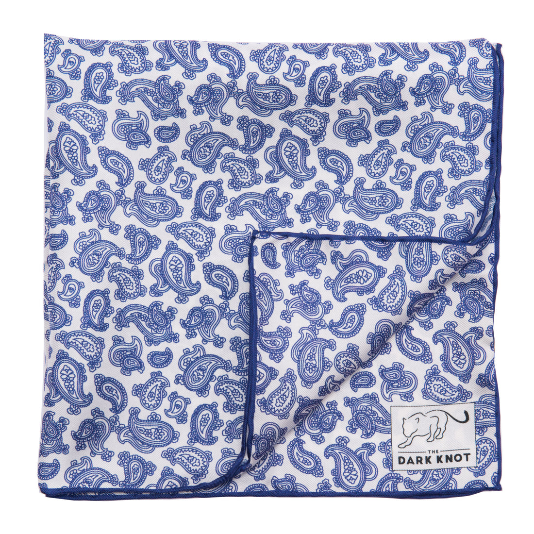 Blue Foulard Silk Pocket Square