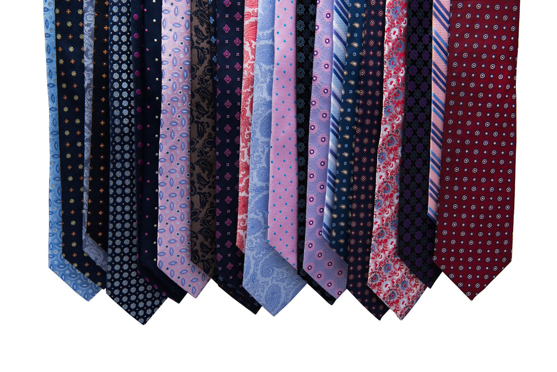 Ludlow Abstract Silk Tie, Red / Navy / Silver – The Dark Knot