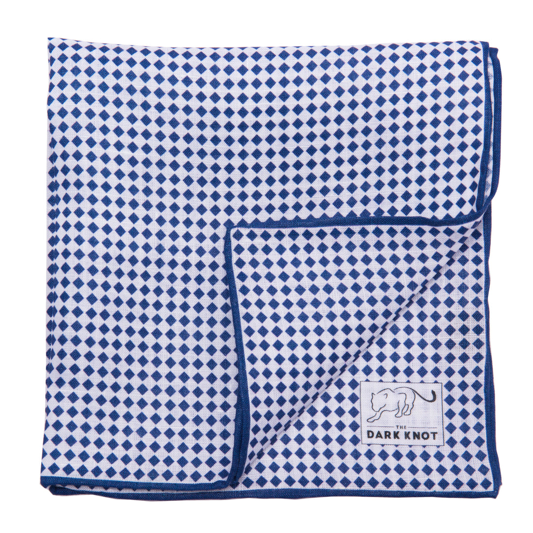 Blue Checkered Linen Pocket Square