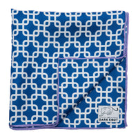 Blue Foulard Silk Pocket Square