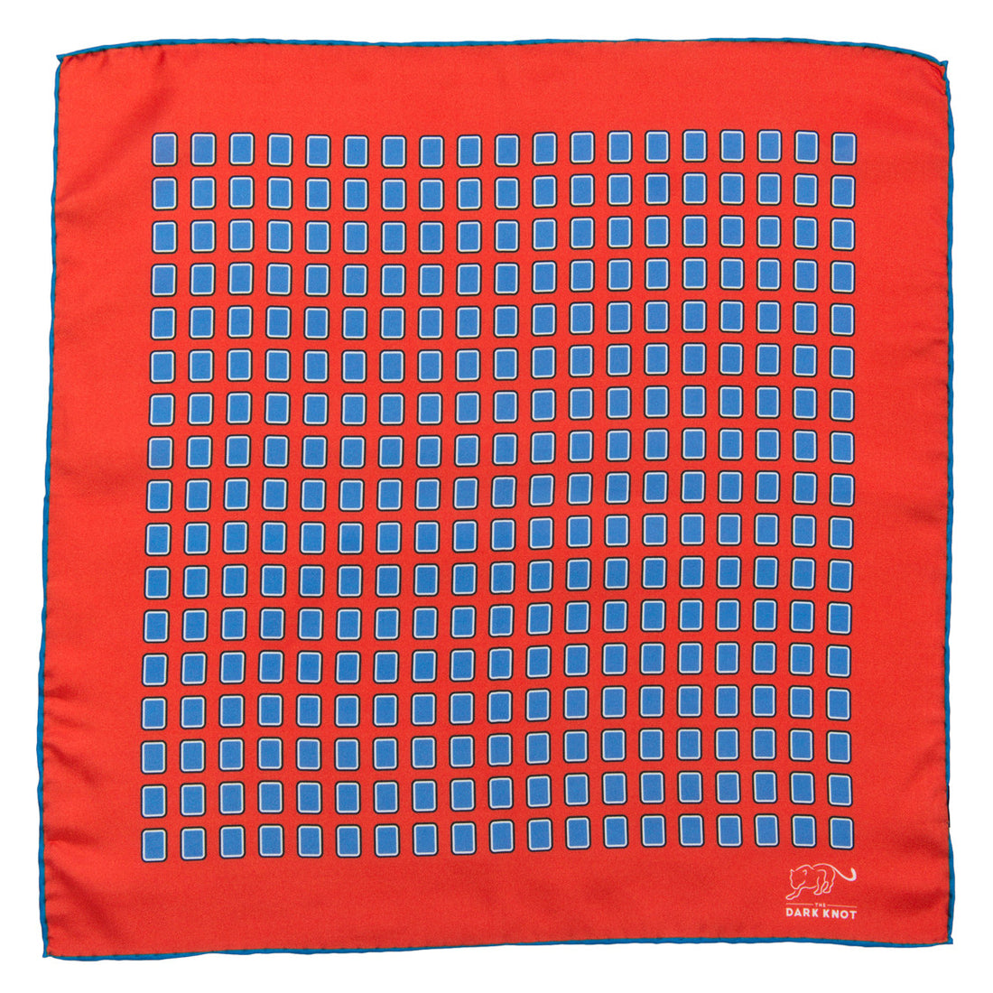 Red & Blue Foulard Silk Pocket Square