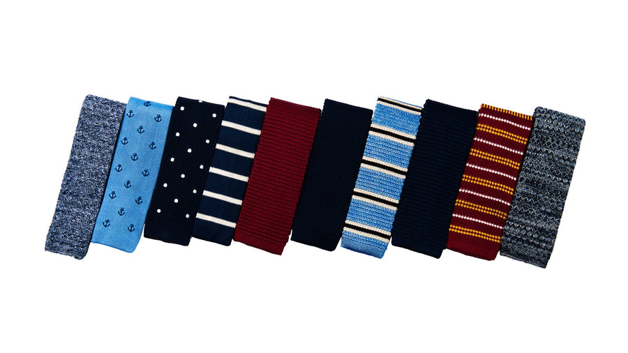 Livingston Navy Knitted Silk Tie