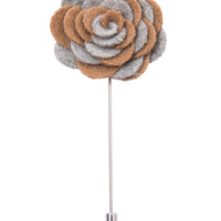 Grey and beige lapel flower