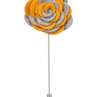 Grey and yellow lapel flower