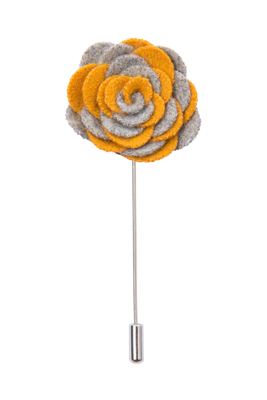 Grey and yellow lapel flower